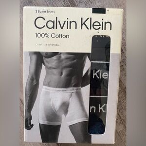 Calvin Klein Cotton Classics Men's Boxer Briefs - Black, Size M, Pack of 3